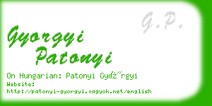 gyorgyi patonyi business card